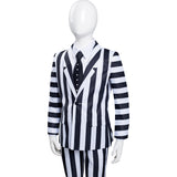 Película Beetlejuice Horrible A rayas Uniforme Niños Cosplay Disfraz Halloween Carnaval Traje Per.