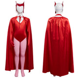 Series de TV WandaVision Scarlet Witch Wanda Maximoff Niños Cosplay Carnaval Halloween Disfraz Fiesta Conjunto Per.