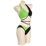 Anime Kim Possible Shego Cosplay Fiesta Disfraz Traje de Baño Bikini Disfraz Kim Possible