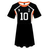 Haikyuu!!	Hinata Shoyo Cosplay Vestido de Manga Corta de Verano para Femenino Cosplay Disfraz