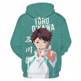 Haikyuu!! Sudadera Oikawa Tooru Cosplay Sudadera con Capucha Unisex