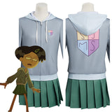 Series de Televisión Amphibia Marcy Wu Cosplay Navidad Uniforme Disfraz Falda Vestido Carnaval Traje Per.