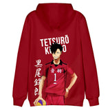 Haikyuu!! Sudadera con Impreso de Kuroo Tetsurou Cosplay Sudadera con Capucha Unisex