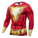Shazam! Traje De Cosplay Deportes Traje De Secado Rápido Ropa De Halloween Carnaval Fiesta