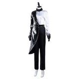 Película Cruella Cosplay disfraz Camisa blanca y negra abrigo Pantalón Halloween Carnaval Traje