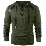 Halloween Carnaval Masculino Gótica Steampunk Sudadera con capucha  con correas de cuero